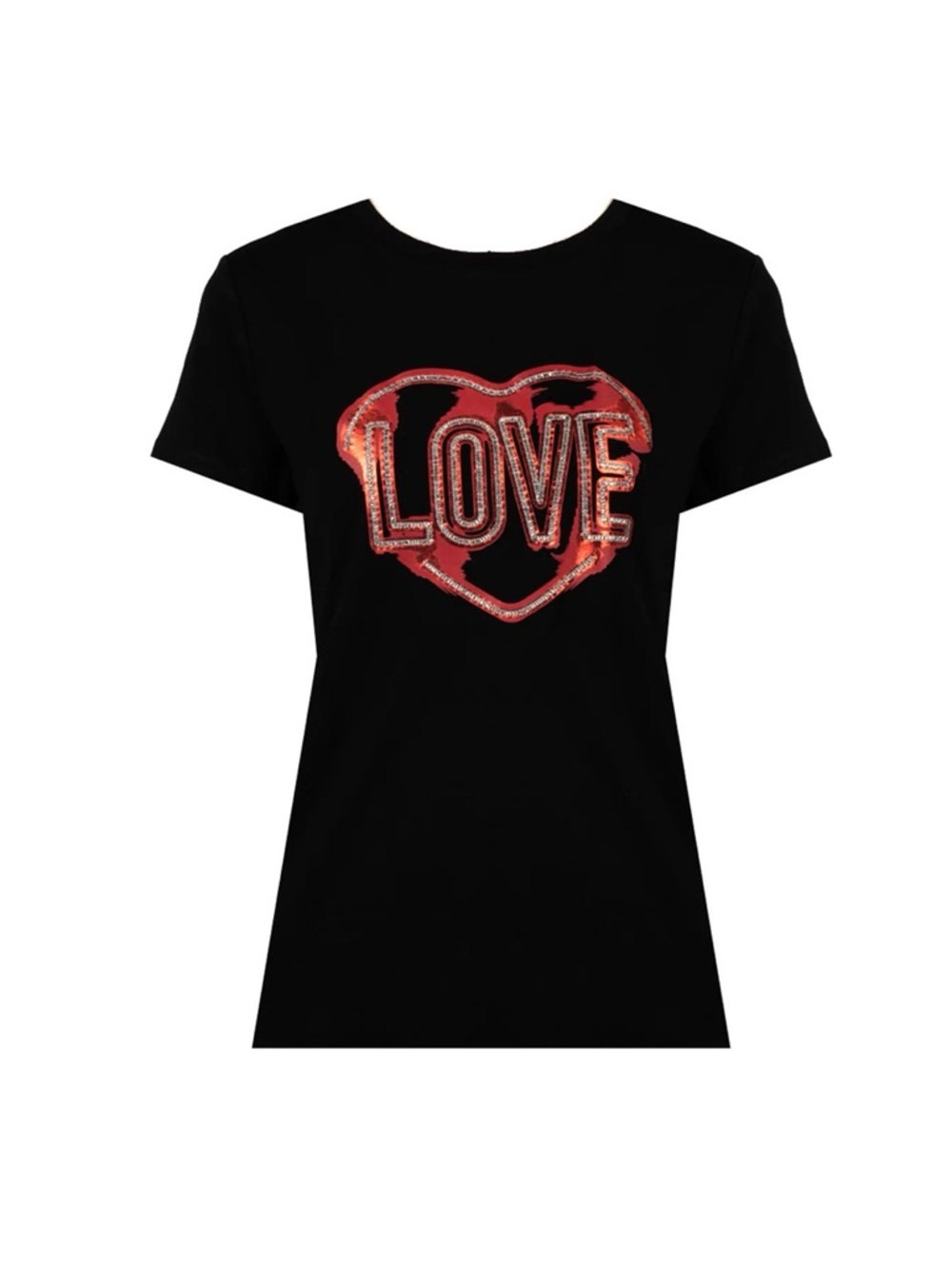 Patrizia Pepe Black & Red Heart T-shirt